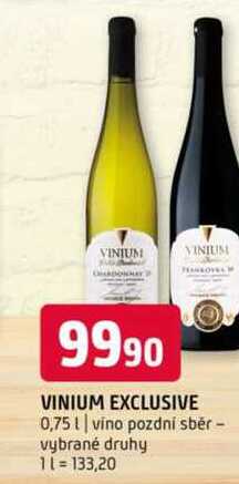 VINIUM EXCLUSIVE 0,75l vino pozdní sběr vybrané druhy