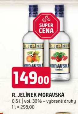 R. JELINEK MORAVSKA 0,5l vol. 30%-vybrané druhy
