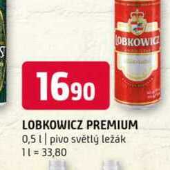 LOBKOWICZ PREMIUM 0,5l pivo světlý ležák