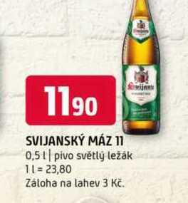 SVIJANSKÝ MÁZ 11 0,5l pivo světlý ležák 
