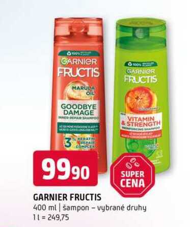 GARNIER FRUCTIS SUPER CENA 400 ml šampon vybrané druhy 