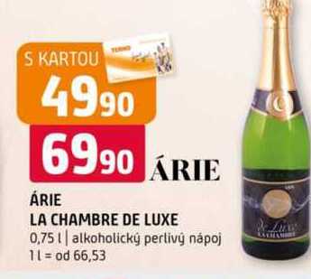 ÁRIE LA CHAMBRE DE LUXE 0,75l alkoholický perlivý nápoj  