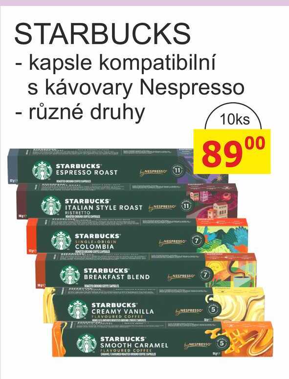 STARBUCKS - kapsle kompatibilní s kávovary Nespresso - různé druhy 10ks 