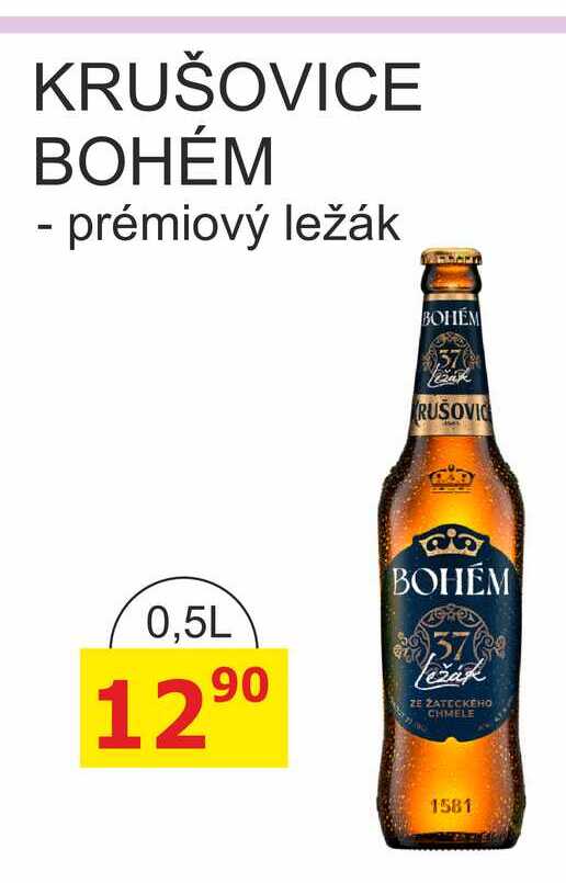 KRUŠOVICE BOHÉM - prémiový ležák 0,5l