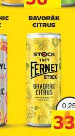 FERNET STOCK BAVORÁK CITRUS 0,25L míchaný nápoj