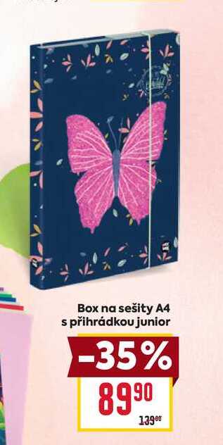 Box na sešity A4 s přihrádkou junior 