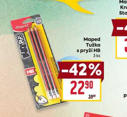 Maped Tužka s pryží HB 3 ks