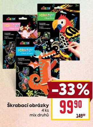 Škrabací obrázky 4 ks 