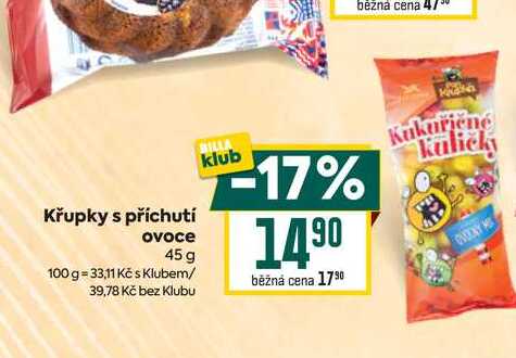 Křupky s příchutí ovoce 45 g 