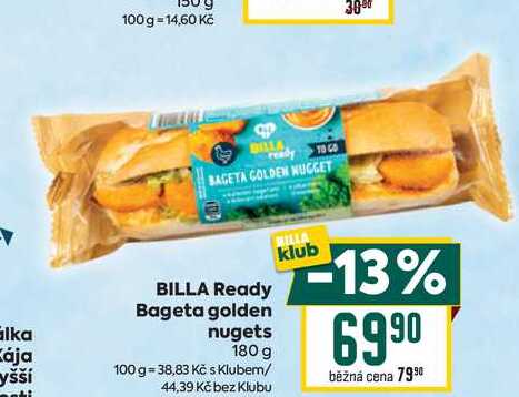 BILLA Ready Bageta golden nugets 180 g 
