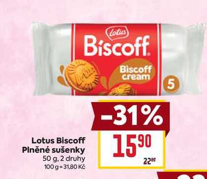 Lotus Biscoff Plněné sušenky 50 g  v akci