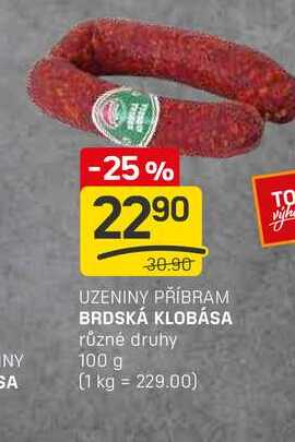 BRDSKÁ KLOBÁSA různé druhy 100g