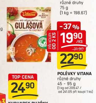 POLÉVKY VITANA různé druhy 45-95 g 