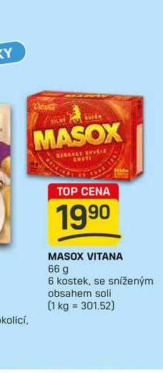 MASOX VITANA 66 g 6 kostek, se sníženým obsahem soli