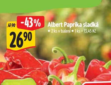 Albert Paprika sladká  2 ks  
