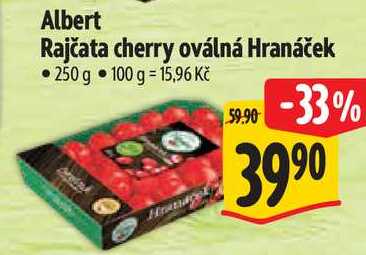 Albert Rajčata cherry oválná Hranáček, 250 g
