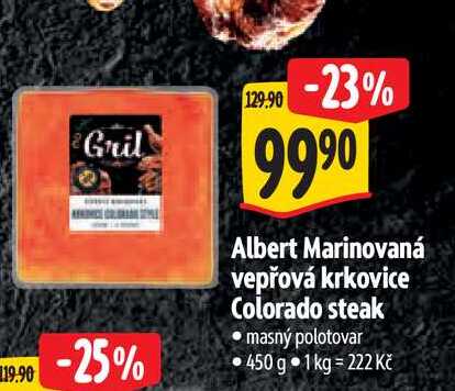   Albert Marinovaná vepřová krkovice Colorado steak 450 g