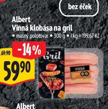 Albert Vinná klobása na gril 300 g