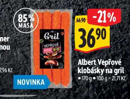   Albert Vepřové klobásky na gril 170 g 