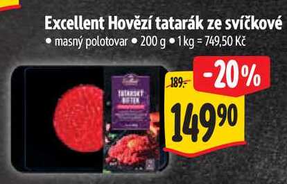 Excellent Hovězí tatarák ze svíčkové, 200 g