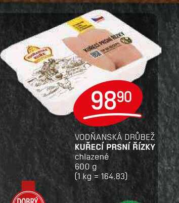 KUŘECÍ PRSNÍ ŘÍZKY chlazené 600 g 