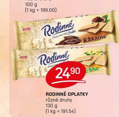 RODINNÉ OPLATKY různé druhy 130 g