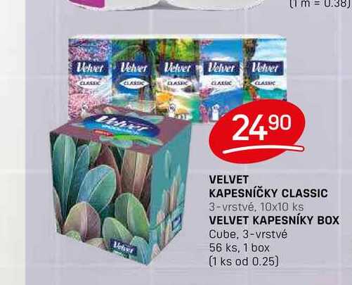 VELVET KAPESNÍKY BOX Cube, 3-vrstvé 56 ks, 1 box 