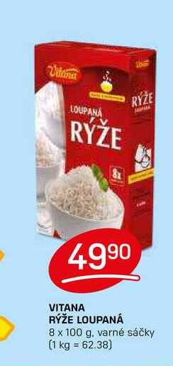 VITANA RÝŽE LOUPANÁ 8 x 100 g varné sáčky