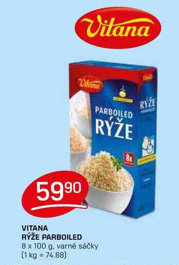 VITANA RÝŽE PARBOILED 8 x 100 g, varné sáčky