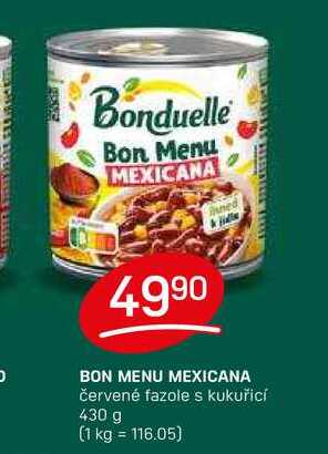 BON MENU MEXICANA červené fazole s kukuřicí 430 g 