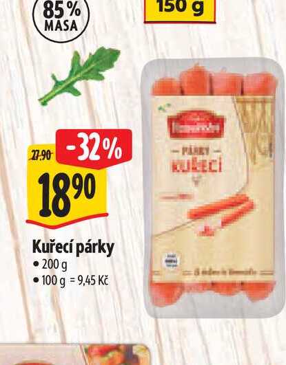  Kuřecí párky 200 g 