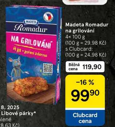 Madeta Romadur na grilování, 4× 100 g 