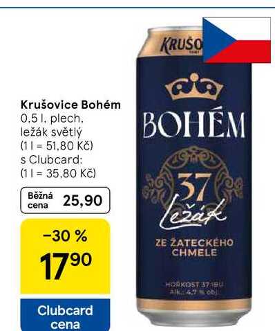 KRUŠO Krušovice Bohém, plech, 0.5 l