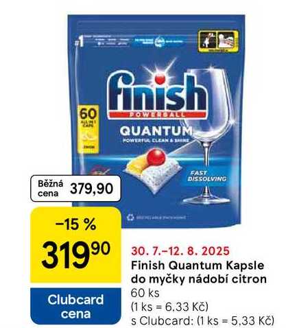 Finish Quantum Kapsle do myčky nádobí citron, 60 ks  