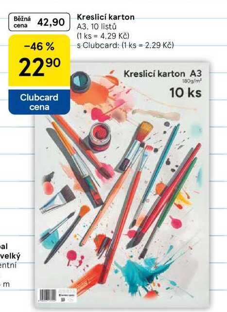 Kreslicí karton, A3, 10 listů 