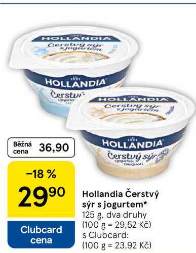 Hollandia Čerstvý sýr s jogurtem, 125 g, dva druhy