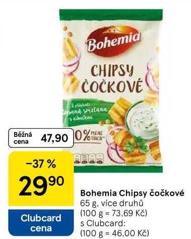 Bohemia Chipsy čočkové, 65 g, více druhů 