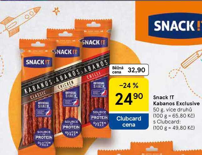 Snack !T Kabanos Exclusive, 50 g, více druhů 