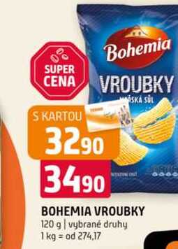 Bohemia Vroubky 120g, vybrané druhy