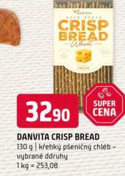 DANVITA CRISP BREAD 130 g křehký pšeničný chléb vybrané ddruhy 