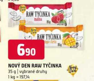 NOVÝ DEN RAW TYČINKA 35 g vybrané druhy