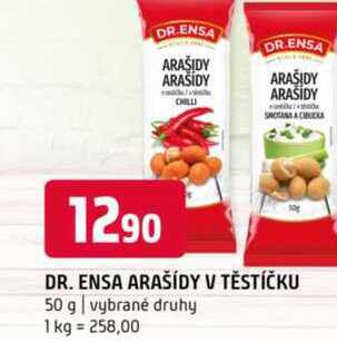 DR. ENSA ARAŠÍDY V TĚSTÍČKU 50 g vybrané druhy 