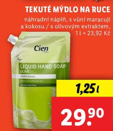 TEKUTÉ MÝDLO NA RUCE, 1,25 l