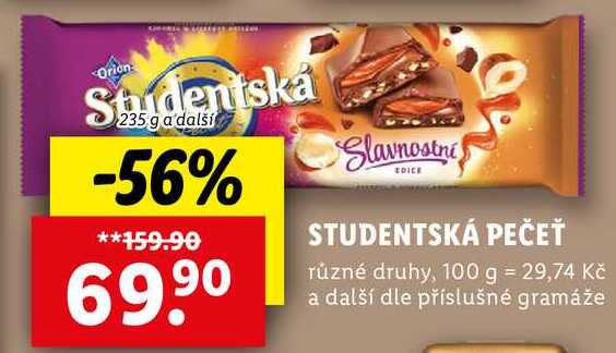 STUDENTSKÁ PEČEŤ, 235 g a další 