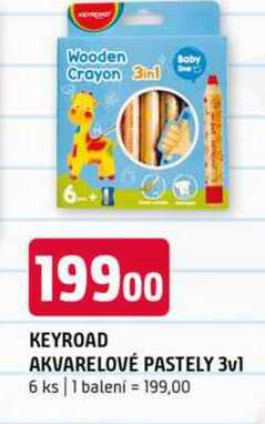 KEYROAD AKVARELOVÉ PASTELY 3v1 6 ks 