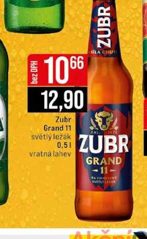 Zubr Grand 11 světlý ležák 0.5l