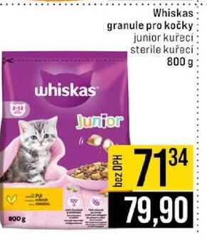 Whiskas granule pro kočky junior kuřecí sterile kuřecí 800 g
