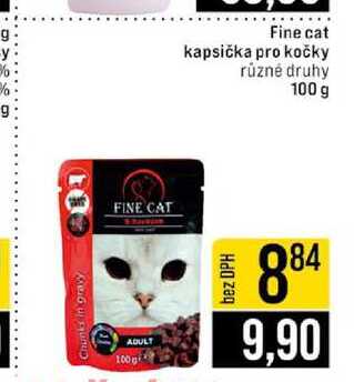 Fine cat kapsička pro kočky různé druhy 100 g 