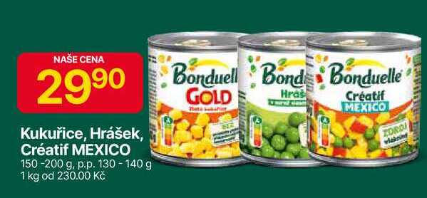 Bonduelle Créatif zeleninová směs v mírně slaném nálevu 200g, vybrané druhy