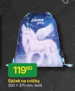 Sáček na cvičky 300 × 370 mm, textil 